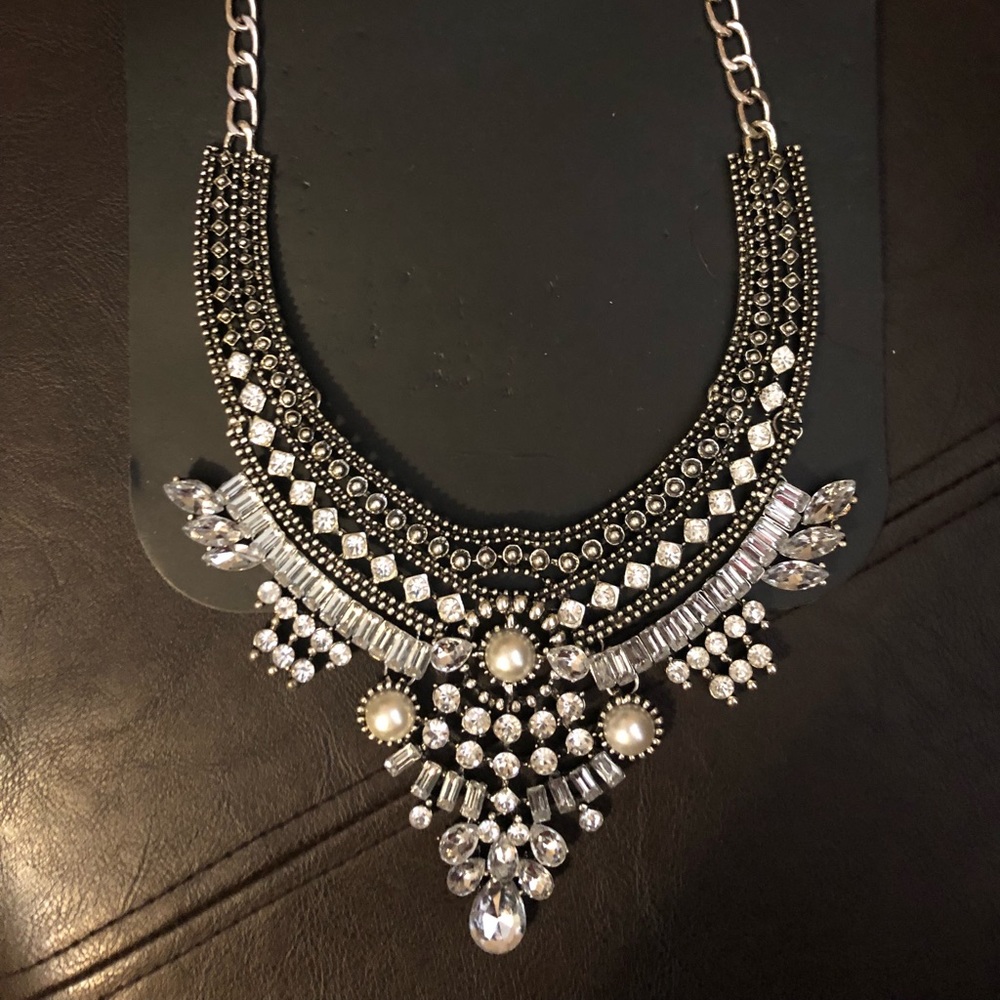 Silver statement necklace